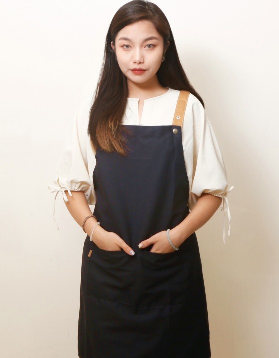 |預購| 滌綿帆布背帶式雙口袋圍裙-深藍(50件起訂) |預購| 滌綿帆布背帶式雙口袋圍裙-深藍(50件起訂)