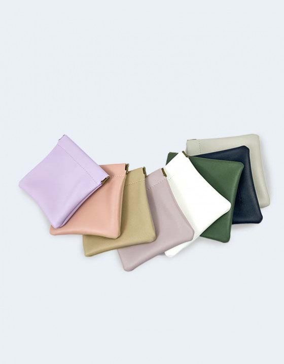 皮革彈片零錢包