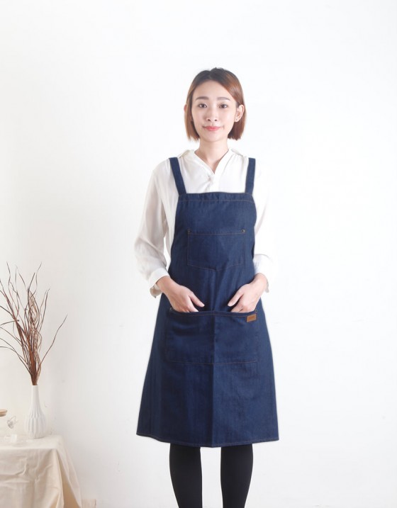 全棉牛仔圍裙-3色 全棉牛仔圍裙-3色