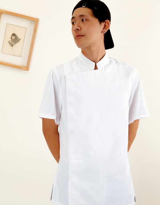 短袖無扣精品廚師服