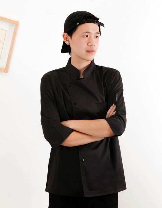七分袖單排扣廚師服