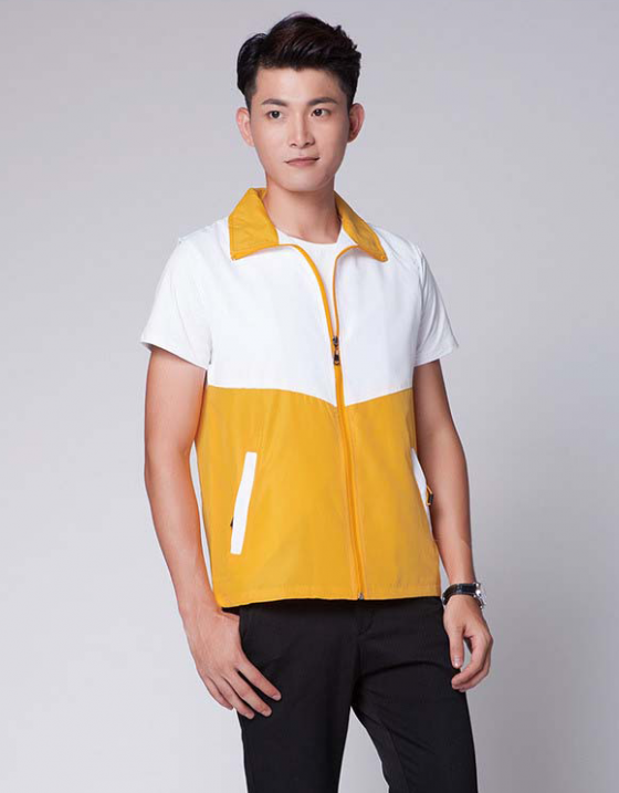 拼色翻領拉鍊廣告背心 拼色翻領拉鍊廣告背心
