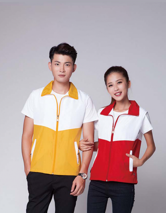 拼色翻領拉鍊廣告背心 拼色翻領拉鍊廣告背心