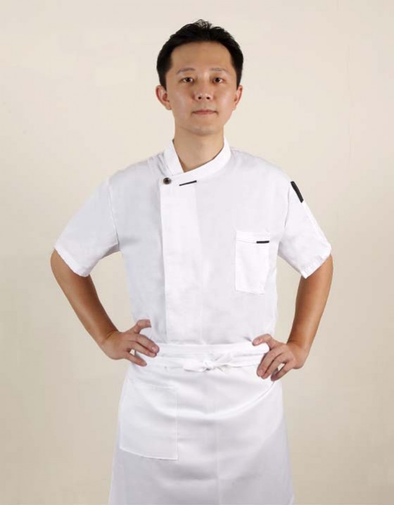 法式短袖側單扣廚師服 法式短袖側單扣廚師服
