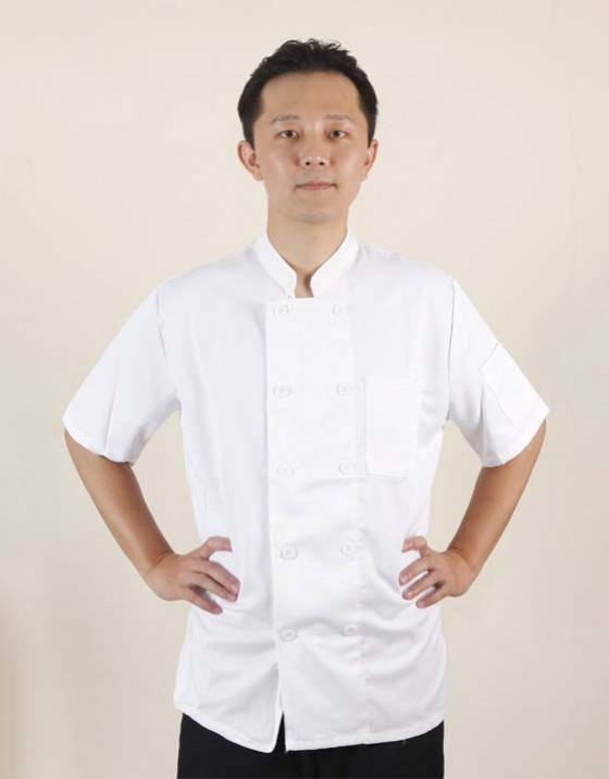 白色短袖雙排扣廚師服 白色短袖雙排扣廚師服