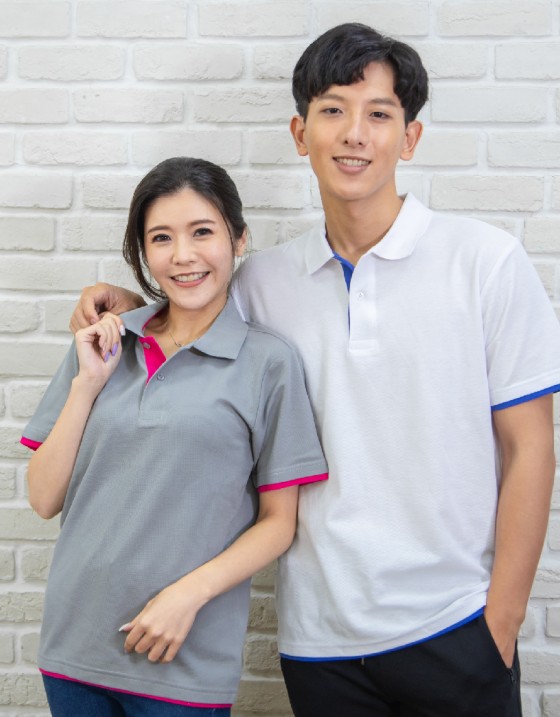 短袖雙色POLO衫