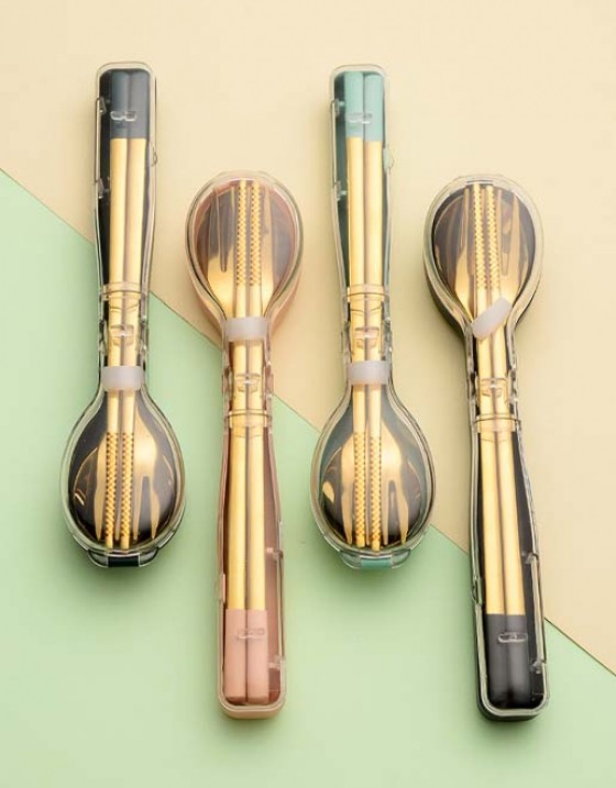 不鏽鋼餐具隨行透明餐具組