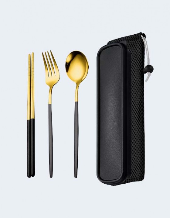 304不鏽鋼奢華金餐具组
