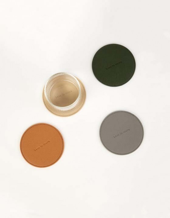 簡約雙層皮革杯墊