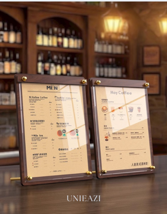 胡桃木壓克力菜單獎牌證書展示桌牌