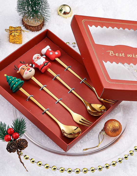 聖誕金色餐具禮盒
