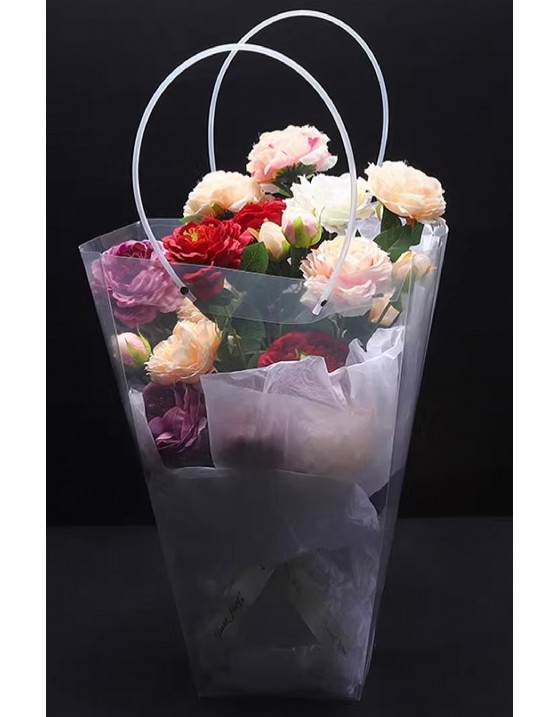 PVC透明梯形花束手提袋 PVC透明梯形花束手提袋